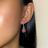 Boucles d'Oreilles Rhodonite Rosée d'Amour Argent S925 - Biloria