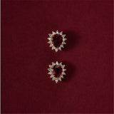 Boucles d'Oreilles Rubis Argent Plaqué Or – Cadeau Passion - Biloria