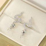 Boucles d'Oreilles Serpent Argent 925 - Danse Abyssale - Biloria