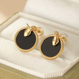 Boucles d'Oreilles Serpent Onyx Argent Plaqué Or – Bijou Méditatif - Biloria