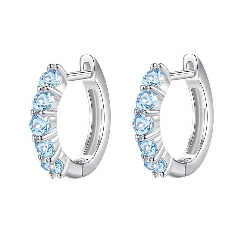 Boucles d'oreilles Topaze Argent S925 – Créoles Bienveillance Céleste - Biloria