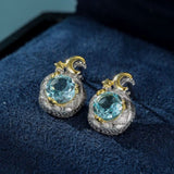 Boucles d'Oreilles Topaze Bleue Argent 925 – Gouttes de Lumière - Biloria