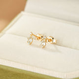 Boucles d'Oreilles Topaze et Zircon - Argent Plaqué Or 14K - Biloria