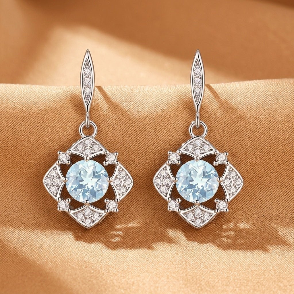 Boucles d'oreilles Topaze et Zircon en Argent S925 – Éclat Naturel - Biloria