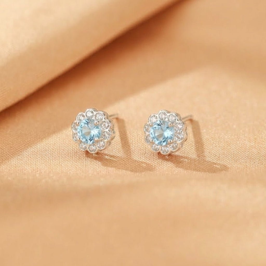 Boucles d'Oreilles Topaze Fleur d'Eden Argent S925 - Biloria