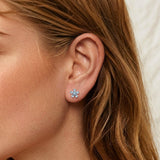 Boucles d'Oreilles Topaze Fleur en Argent S925 - Biloria