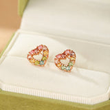 Boucles d'Oreilles Tourmaline Cœur Argent S925 - Bijou Tendance Bureau - Biloria