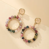 Boucles d'Oreilles Tourmaline et Quartz Rose – Harmonie Protectrice - Biloria
