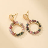 Boucles d'Oreilles Tourmaline et Quartz Rose – Harmonie Protectrice - Biloria
