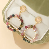 Boucles d'Oreilles Tourmaline et Quartz Rose – Harmonie Protectrice - Biloria