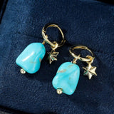 Boucles d'Oreilles Turquoise Argent 925 - Larmes du Ciel - Biloria