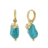 Boucles d'Oreilles Turquoise Argent 925 - Larmes du Ciel - Biloria