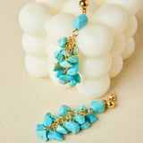 Boucles d'Oreilles Turquoise Laiton Plaqué Or – Bijoux Fins - Biloria