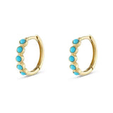 Boucles d'Oreilles Turquoise Rêve Bleu - Argent Plaqué Or - Biloria