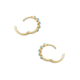 Boucles d'Oreilles Turquoise Rêve Bleu - Argent Plaqué Or - Biloria