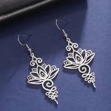Boucles d'Oreilles Unalome Lotus Acier Inoxydable - Biloria