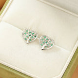 Boucles Oreilles Arbre de Vie Zircon Vert – Argent 925 Tendance Bureau - Biloria