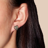 Boucles Oreilles Arbre de Vie Zircon Vert – Argent 925 Tendance Bureau - Biloria