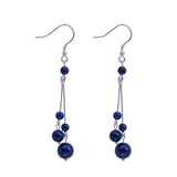 Boucles Oreilles Lapis Lazuli Danse Cosmique Argent - Biloria