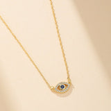 Bouclier d'Énergie Mauvais Œil – Collier Argent Plaqué Or - Biloria