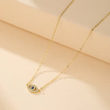 Bouclier d'Énergie Mauvais Œil – Collier Argent Plaqué Or - Biloria