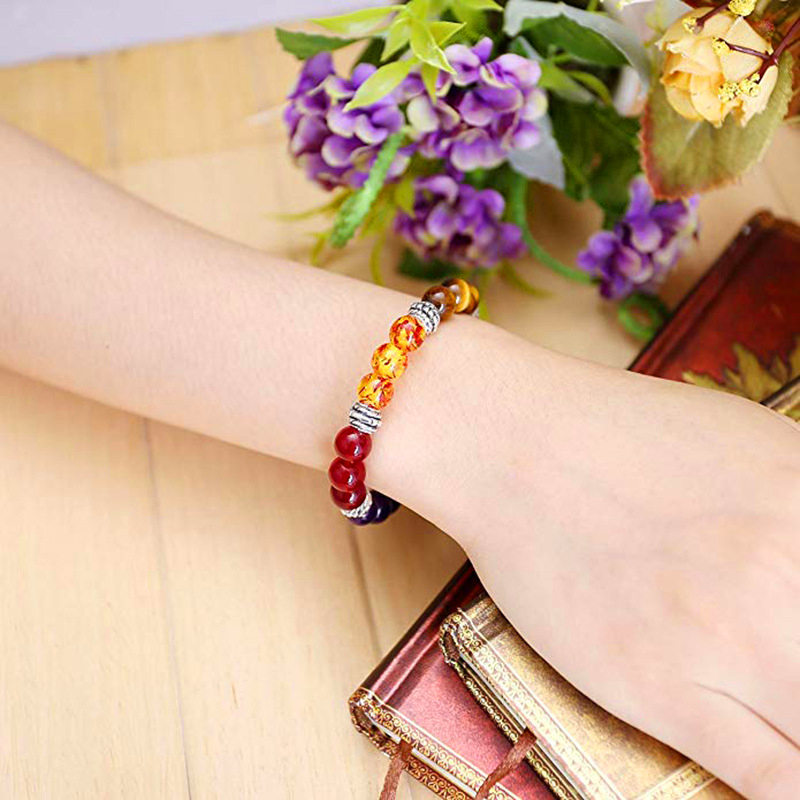 Bracelet 7 Chakras Pierres Naturelles 8mm – Équilibre Énergétique - Biloria
