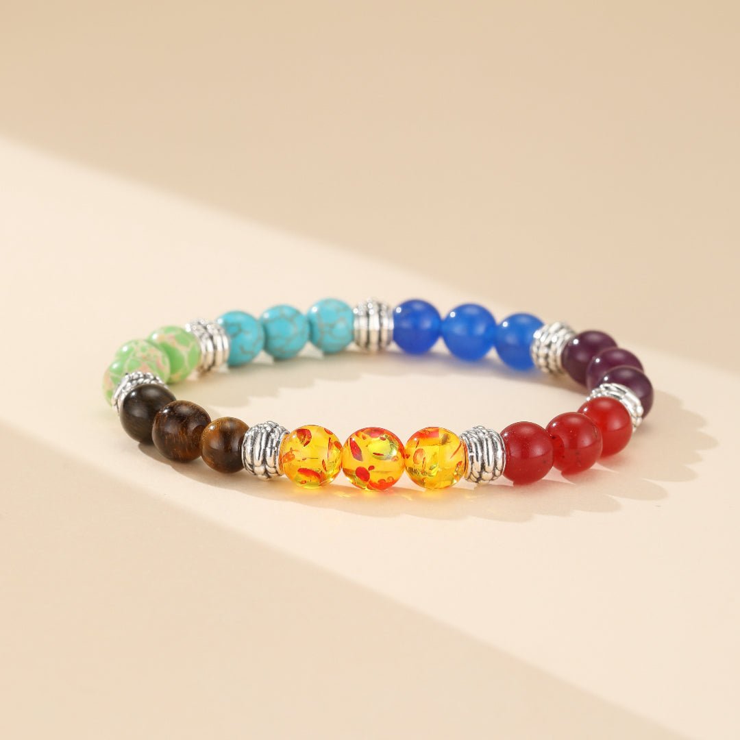 Bracelet 7 Chakras Pierres Naturelles 8mm – Équilibre Énergétique - Biloria