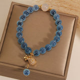 Bracelet Agate Bleue Cadeau Nature - Trésor Océanique - Biloria