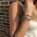 Bracelet Agate Verte Cuir Ajustable – Déco Bureau Télétravail - Biloria