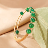 Bracelet Agate Verte Harmonie et Courage - Biloria