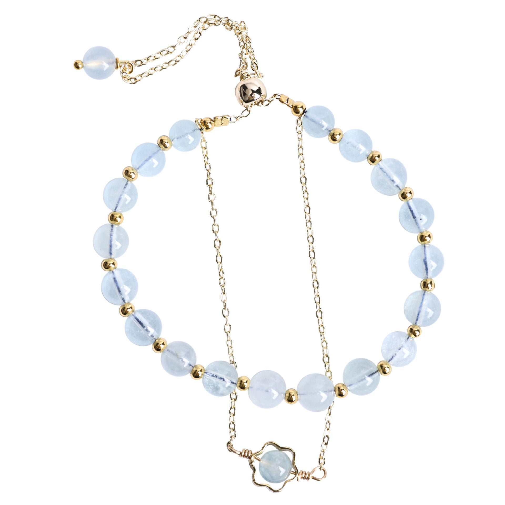 Bracelet Aigue-Marine Ajustable – Éclat Océanique - Biloria