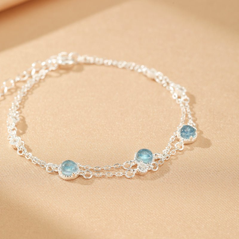 Bracelet Aigue-Marine Argent 925 Sérénité - Biloria