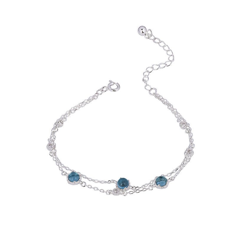 Bracelet Aigue-Marine Argent 925 Sérénité - Biloria