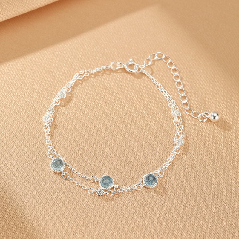 Bracelet Aigue-Marine Argent 925 Sérénité - Biloria