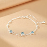Bracelet Aigue-Marine Argent 925 Sérénité - Biloria