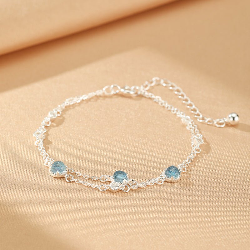 Bracelet Aigue-Marine Argent 925 Sérénité - Biloria