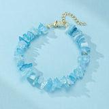 Bracelet Aigue Marine Laiton Doré – Pierre Naturelle - Biloria