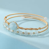Bracelet Aigue Marine Laiton Plaqué Or 14K - Perle d'Océan - Biloria