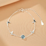 Bracelet Aigue-Marine Papillon d'Océan en Argent 925 - Biloria