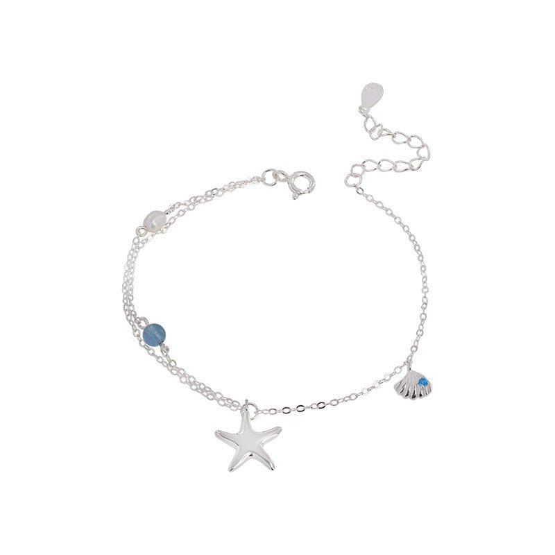 Bracelet Aigue-marine Perle Argent S925 Étoile des Mers - Biloria