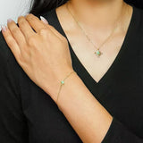 Bracelet Amazonite Croix Étoilée Argent Plaqué Or - Biloria