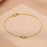 Bracelet Amazonite Croix Étoilée Argent Plaqué Or - Biloria