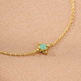 Bracelet Amazonite Croix Étoilée Argent Plaqué Or - Biloria