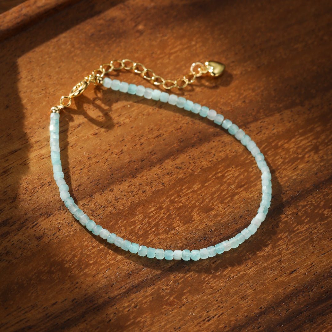 Bracelet Amazonite Fine Apaisant – Bijou Méditation - Biloria