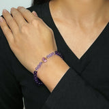 Bracelet Améthyste Apaisant – Fait Main en Argent Plaqué Or - Biloria