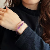 Bracelet Améthyste et Or 14K pour la Sérénité - Biloria