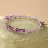 Bracelet Améthyste et Or 14K pour la Sérénité - Biloria