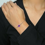 Bracelet Améthyste Goutte de Douceur Argent - Sérénité & Élégance - Biloria