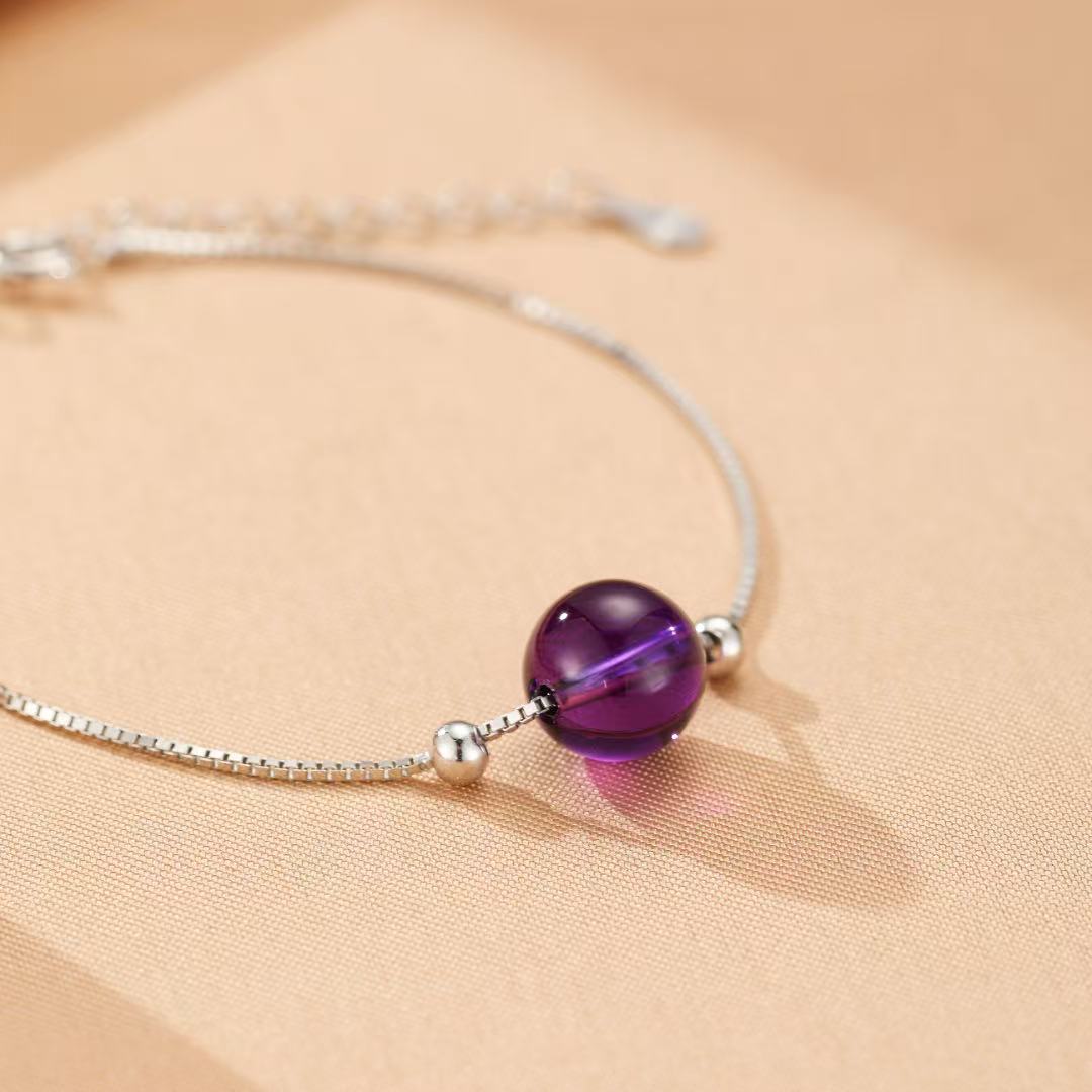 Bracelet Améthyste Goutte de Douceur Argent - Sérénité & Élégance - Biloria