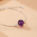 Bracelet Améthyste Goutte de Douceur Argent - Sérénité & Élégance - Biloria
